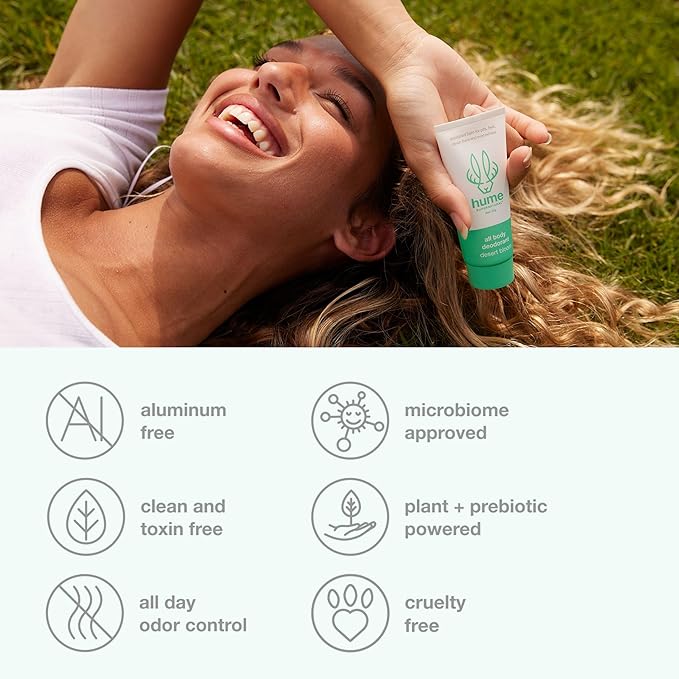 Hume Supernatural Invisible Whole Body Deodorant Balm - Full Body Protection - Aluminum Free, No Baking Soda - Anti-Chafing Odor Control - Clinically Tested on Sensitive Skin (Desert Bloom, 1-Pack)