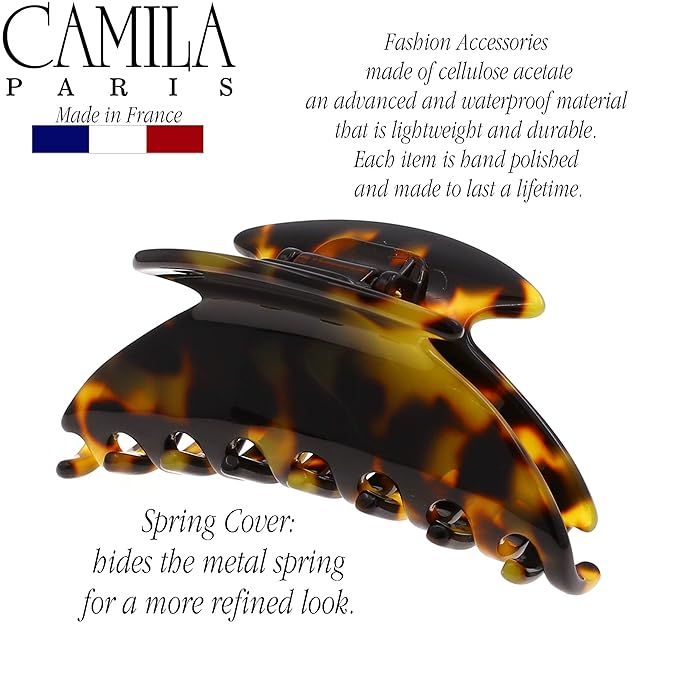 Camila Paris CP2470 French Hair Clip for Women, Small Handmade, Tokyo, Girls Hair Claw Clips Jaw Fashion Durable Styling Hair Accessories for Women, Strong Hold No Slip Grip. Made in France