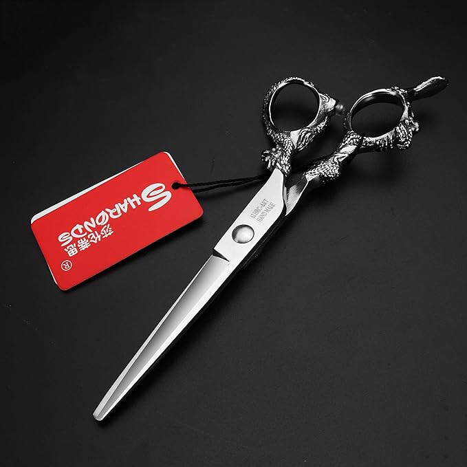 SHARONDS Hair Cutting Scissors Hairdressing Scissors Thinning Scissor Professional Barber Salon Home Shear For Men Women Pet (6 inch)