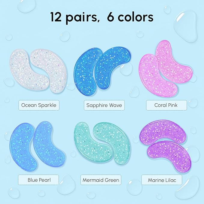 MAREE Eye Gels 2 PACK - Under Eye Patches for Puffy Eyes and Dark Circles with Natural Marine Collagen & Hyaluronic Acid - Anti-Aging Masks for Face to Soothe Puffiness