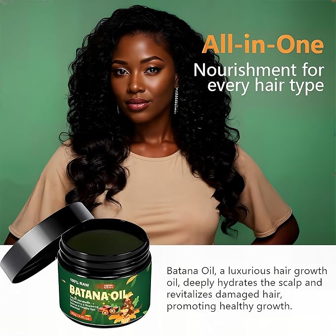 Batana Oil for Hair Growth, 100% Natural Pure Nubidoolife and Revitalize for Smooth, Tangle-Free Hair, Batana Hair Mask Hair Growth Prevent Hair Loss for Men & Women