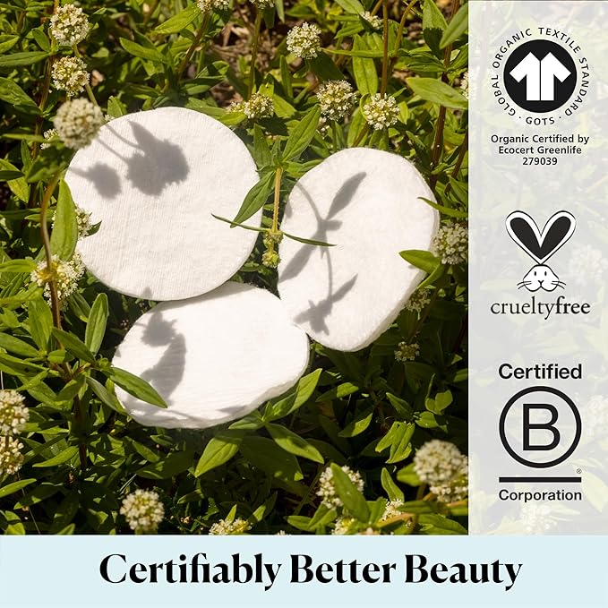 Sky Organics Organic Cotton Rounds for Sensitive Skin, 100% Pure GOTS Certified Organic for Beauty & Personal Care, 300 ct.