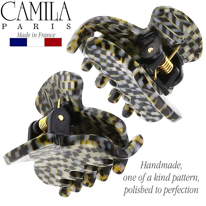 Camila Paris CP3068 French Hair Clip for Women, Handmade, Opera, Small, Girls Hair Claw Clips Jaw, Durable Styling Hair Accessories for Women, Strong Hold No Slip Grip, Made in France