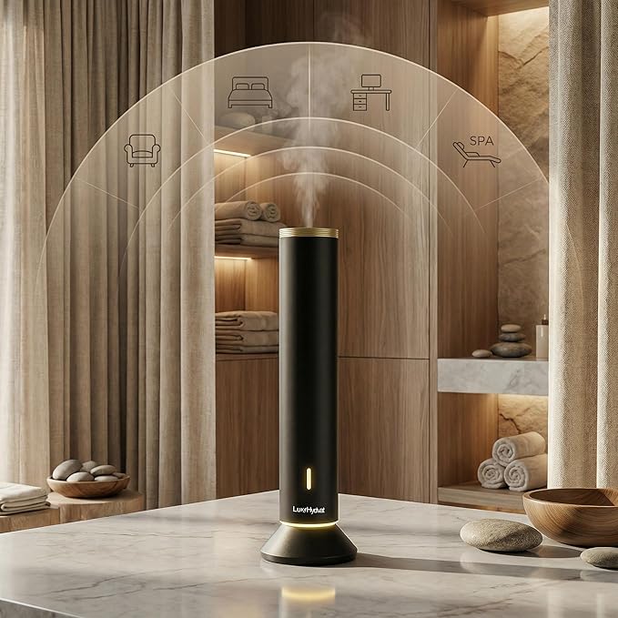 New Upgraded Waterless Scent Oil Nebulizer – Smart App & Remote Control, Covers Up to 4000 Sq Ft, Quiet Aroma Diffuser for Home, Hotel & Office, Up to 20H Runtime, 360° Light & Timer