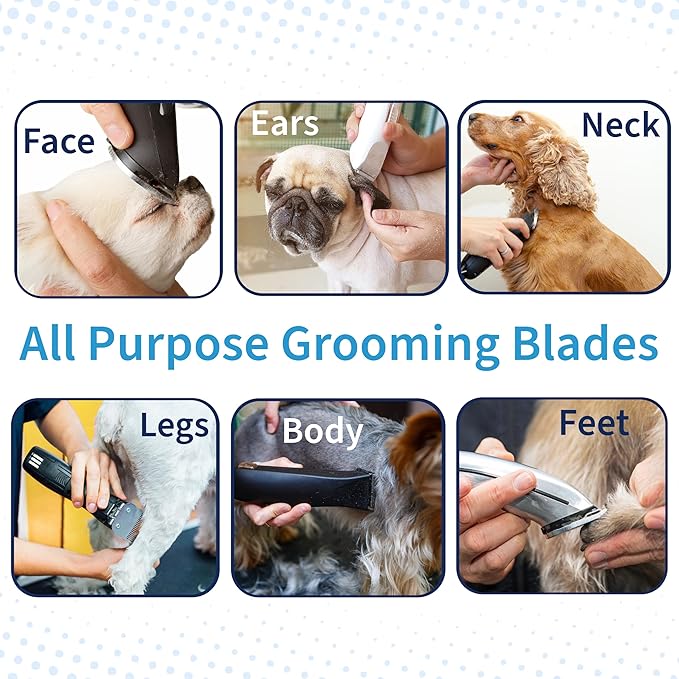 Detachable A Series Wide 10f Blade Dog Grooming Cut Length 3/32" /1.5mm Japanese Carbonized Steel Wide Dog Clipper Wide Dog Grooming Blade Compatible A5 Series Clippers for Dogs(10FW)