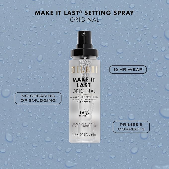 Milani Setting Spray + Primer, Make It Last Original - Natural Finish with Niacinamide for Hydration, Setting Spray for Makeup and Face Primer, 3-in-1 Prime + Hydrate + Set, 2.03 Fl. Oz - 2 Pack