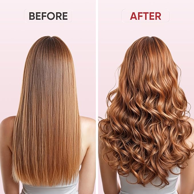 1.25 Inch Curling Iron, 5 Temperature Settings, Professional Spring Hair Iron for All Hair Types, Max 430℉ with Heat Resistant Mat (1 1/4 Inch Pink)