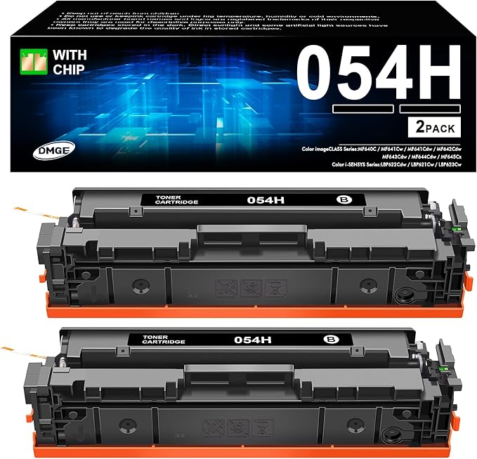 054H Black Toner Cartridge Set 2 Black - High Yield Replacement for Canon 054 054H CRG054H, Compatible with Color ImageCLASS MF644Cdw MF642Cdw LBP622Cdw MF641Cw MF644 MF642 Printer (2 Pack)