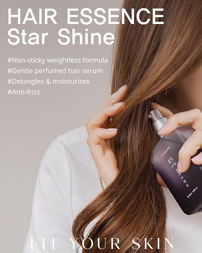 Star Shine Hair Essence - Frizz Control Nourishing Hair Oil Serum for Damaged & Dry Hair - Smooths Ends Adds Shine - Nature Derived Oil & Argan Oil - Floral Musk Scent - 3.38 fl.oz