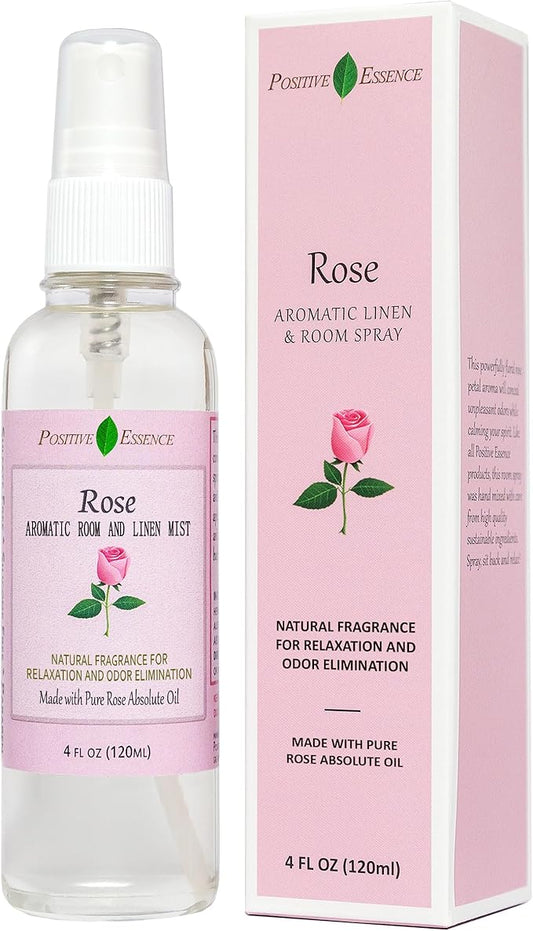 Rose Linen and Room Spray, Natural Pillow Spray Made with Pure Rose Essential Oils, Relaxing Home Fragrance