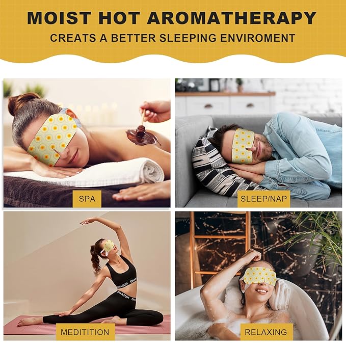 ProCIV 16 Packs Steam Eye Masks for Dry Eyes Heating Eye Mask Warm Compress for Eyes Relief Stress, Eye Fatigue Travel Essential Self Heating Moist Sleep Mask SPA Accessories