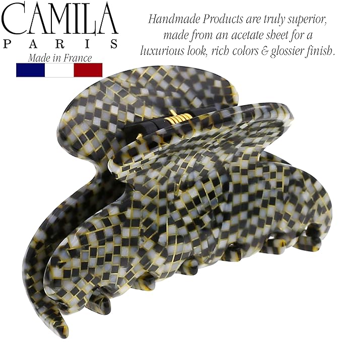 Camila Paris CP3062 French Hair Clip for Women, Handmade, Opera, Small, Girls Hair Claw Clips Jaw, Durable Styling Hair Accessories for Women, Strong Hold No Slip Grip, Made in France