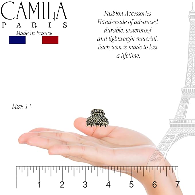 Camila Paris CP3068 French Hair Clip for Women, Handmade, Opera, Small, Girls Hair Claw Clips Jaw, Durable Styling Hair Accessories for Women, Strong Hold No Slip Grip, Made in France