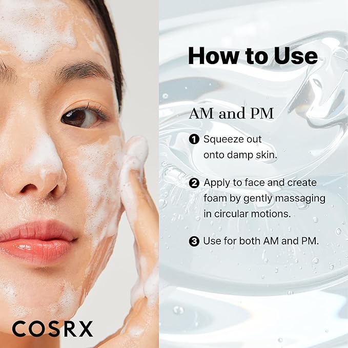 COSRX Low pH Good Morning Gel Face Cleanser, 5.07 fl oz, BHA Face Wash, Daily Mild Face Cleanser for Sensitive Skin, PH Balancing, Korean Skin Care, Korean Face Wash