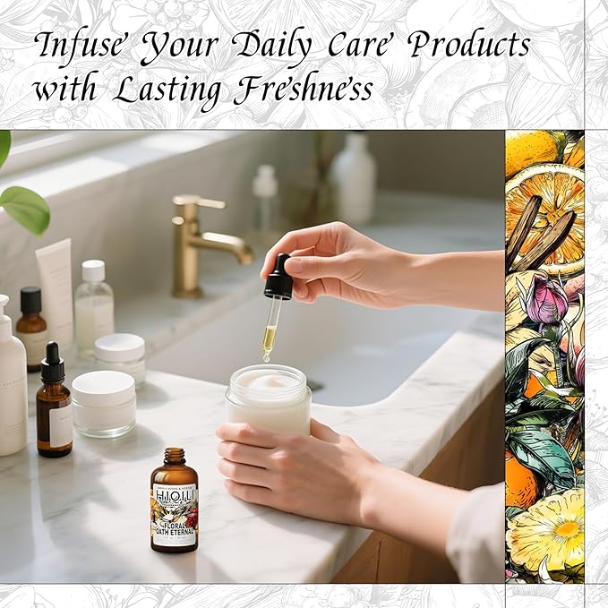 HIQILI Floral Oath Eternal Fragrance Oil, Jasmine & Peach Scents, Perfect for Soap & Candle Making, Essential Oil Diffusers, Skin and Body Scenting - 1 Fl Oz