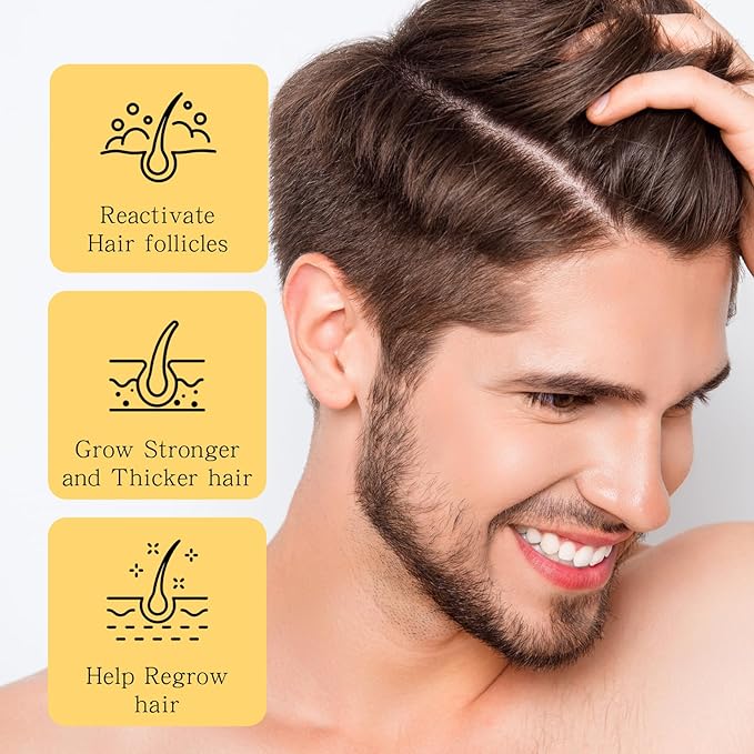 5% Minoxidil Hair Growth Serum, Natural Biotin Hair Oil for Men and Women, 2 fl oz