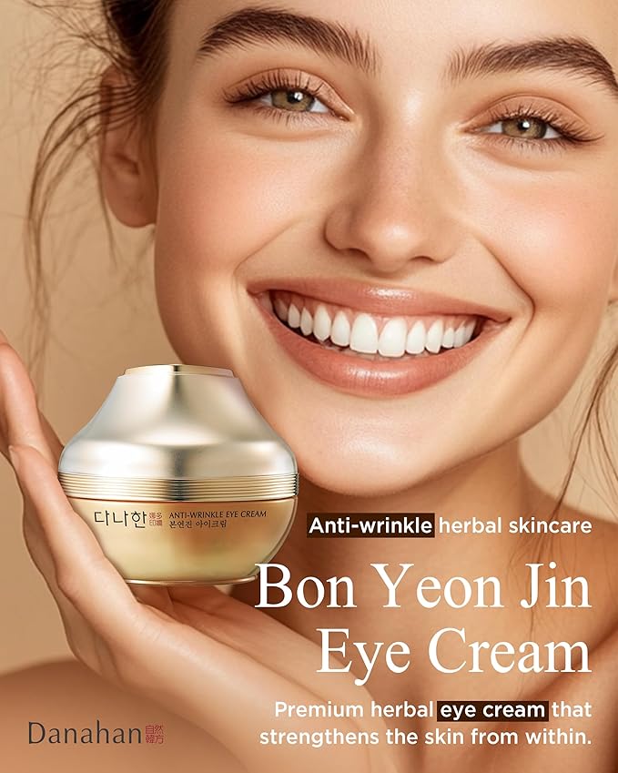 Bon Yeon Jin Korean Red Ginseng Eye Cream Duo Set - Anti-Aging Treatment for Dark Circles Fine Lines with Ceramide and Shea Butter, Intensive Skincare, 1.01 oz.