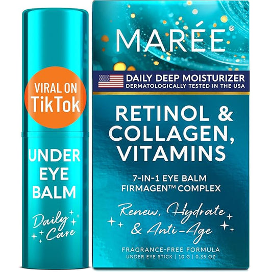 MAREE Under Eye Balm Stick with Retinol & Ceramide Complex – Facial Moisturizer for Dark Circles & Wrinkles – Under Eye Brightener Stick, Anti-Wrinkle Hydrating Face Skincare