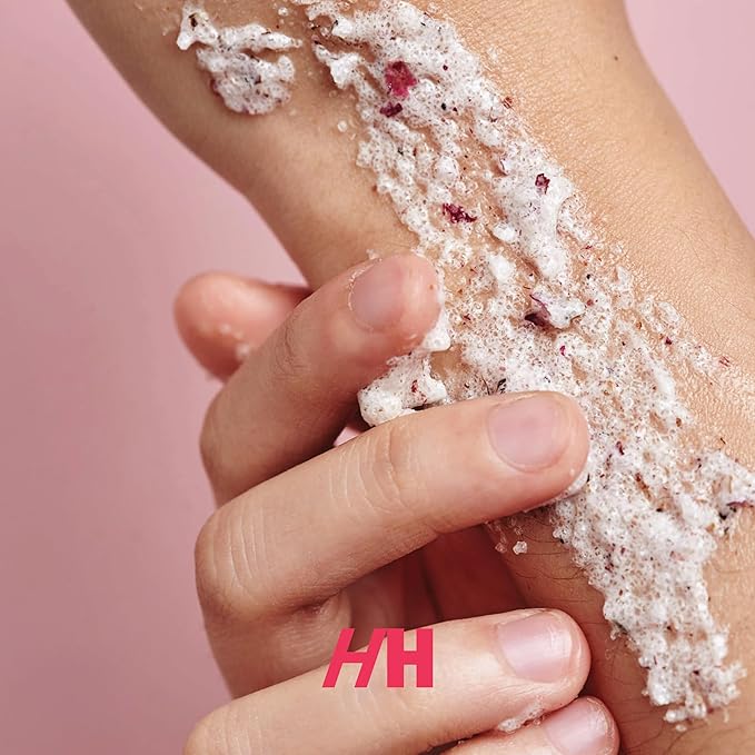 Rose Petal Scrub Foot & Body Exfoliator Infused with Vitamin E and Rose Natural Exfoliating Sugar Body Scrub for Toning Cellulite Skin Care by Handmade Heroes Body Skincare Stocking Stuffers