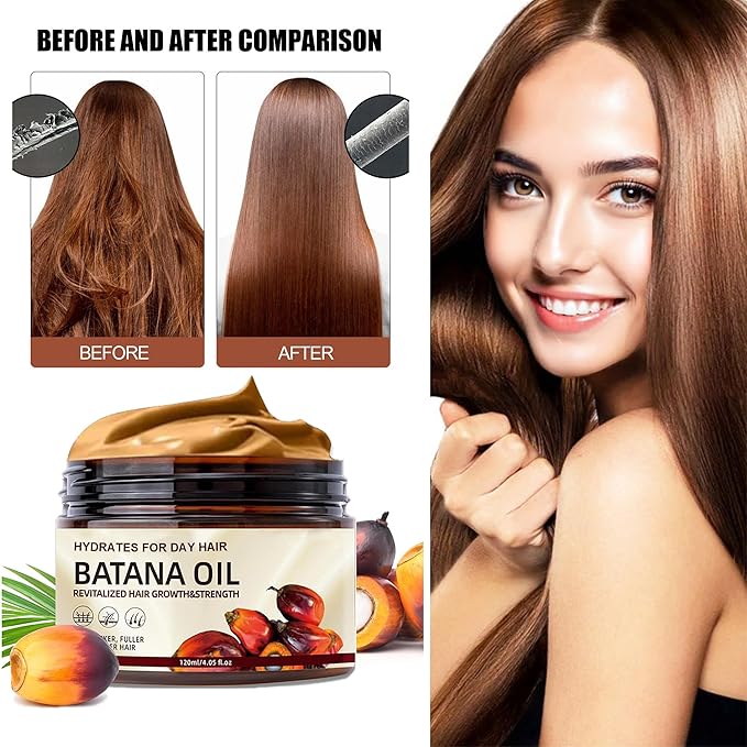 Batana Oil for Hair Growth, Natural Pure Dr Sebi Batana Hair Oil from Honduras, Anti Hair Loss, Prevent Hair Eliminates Split Ends for Men & Women, 4.05 FL oz