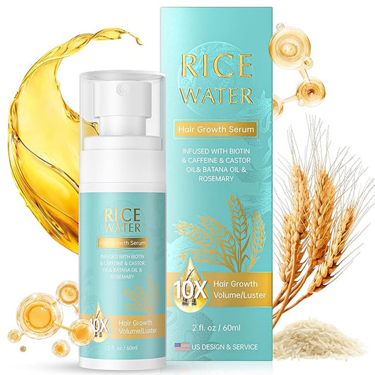 Hair Growth Serum Oil for Women - Rosemary Batana Rice Water Biotin Hair Spray for Hair Growth - Hair Growth Thickening Product - Hair Loss/Shedding,Thin, Dry & Damaged for Women Men(60 ML/2.0FL.oz)