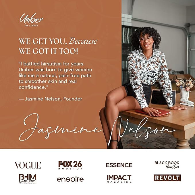 Umber By J. Lenay Hair Reducing Fade Oil - Sentive Strength (For sentive skin) Hair Growth Minimizer, Slow Down Facial Hair Growth for Women & Men, Hair Inhibitor Serum, Moisturizing & Soothing, 15ml