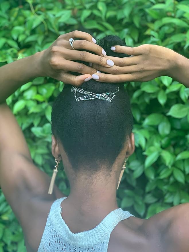 Hair Clip for Fine, Thin, Sleek & Straight Hair - Easy Comfy Styles that Hold Snug, Add Volume with No Pressure - Comfy Double Comb with Elastic for UpDo, Ponytail, Twists & Buns (Storm Gray Medium)