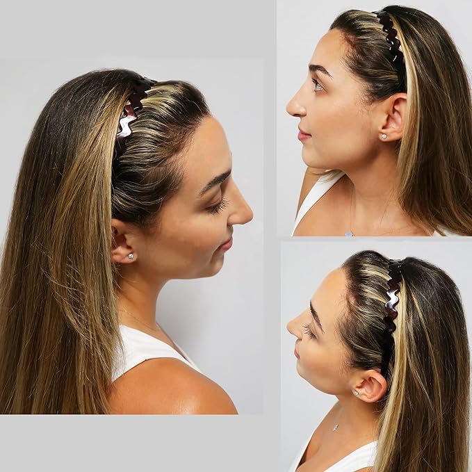 Camila Paris CP3881 French Headband for Women, Tortoise Shell, Strong Hold Grip Women's Hair Band, Ligth and Very Flexible, No Slip and Durable Styling Girls Hair Accessories, Made in France