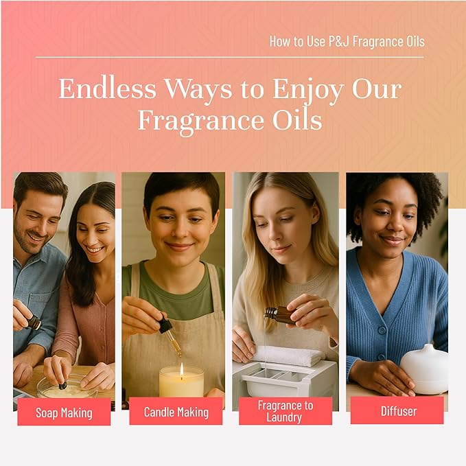 P&J Trading Citrus Set of 6 Fragrance Oils - Lemon, Lime, Orange, Bergamot, Grapefruit, Lemongrass Scents for Candle Making, Soap Making, Diffuser Oil