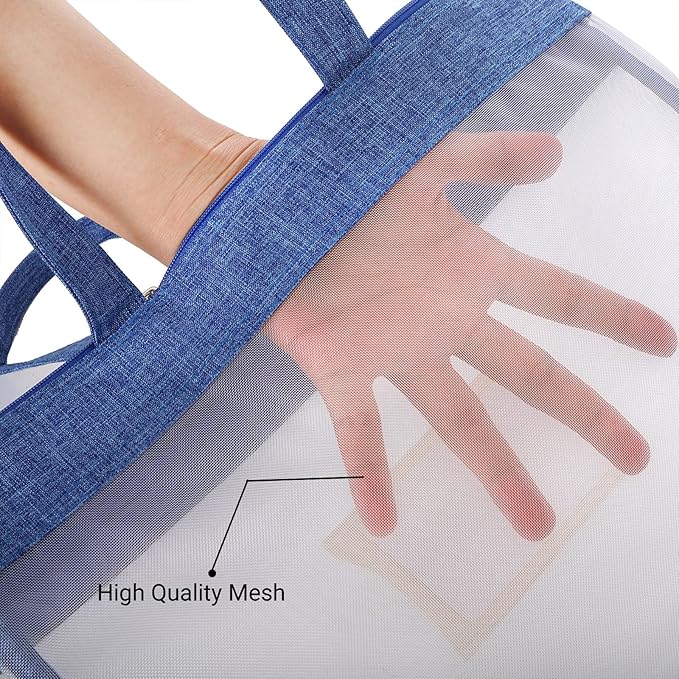 AVLA 4 Pack Student Book Pouches, A4 Mesh Zipper Bag with Handle, File Document Puzzle Bag with Name Card Pocket for Organizing Storage Board Games, School Office Appliances, Convenient to Carry