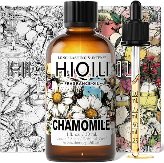 HIQILI Chamomile Fragrance Oil for Candle, Soap Making, Use in Essential Oil Diffusers, Add to Body Lotion, Laundry Dryer Balls - 1 Fl Oz