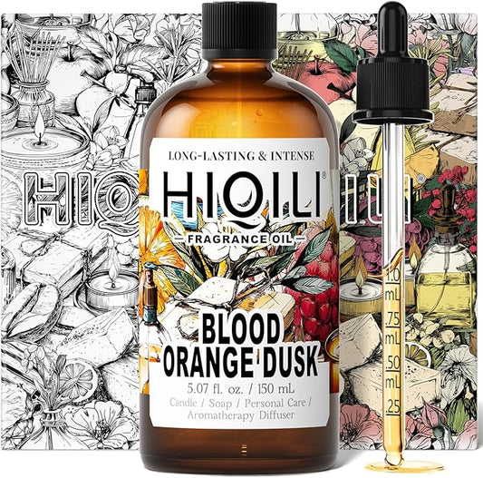 HIQILI Blood Orange Dusk Fragrance Oil for Diffuser, Inspired by Alr-Cologne Or.San-guine, Candle, Soap, Perfume, Spary Making, Citrus Scent, Long-Lasting Aroma - 5.07 Fl Oz