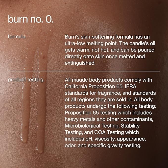 Maude Burn No. 0 - Unscented Hydrating + Skin-Softening Soybean + Jojoba Oil Massage Candle - Fragrance-Free, Soothing Warm Massage Oil Candle - Relaxing Self Care Gifts (4 oz)