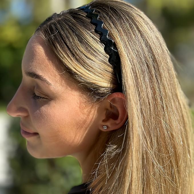 Camila Paris CP3295 French Headband for Women, Black, Strong Hold Grip Women's Hair Band, Ligth and Very Flexible, No Slip and Durable Styling Girls Hair Accessories, Made in France