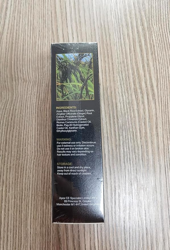 Organic Black Rice Water Spray for Hair Growth, A Solution with Castor Oil & Ginger Root Extract for Thicker, Fuller Hair, Targets Hair Loss and Repairs Damage 200ml/6.4 fl.oz (2 PC)