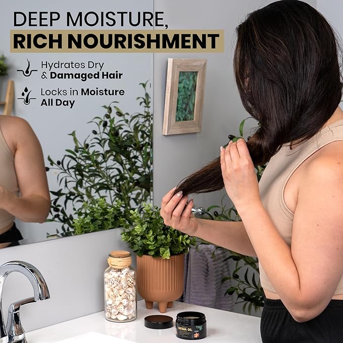 Batana Oil for Hair Growth: Dr Sebi Organic Raw Batana Oil from Honduras - 100% Pure & Natural - For Thicker & Stronger Hair - 4 FL OZ (4fl, unscented)