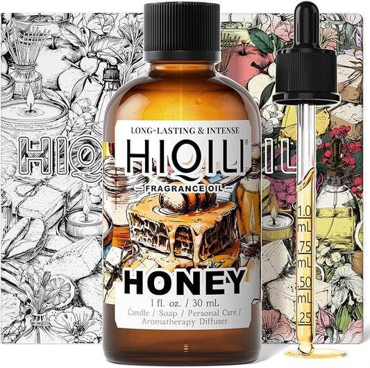 HIQILI Honey Fragrance Oil for Making Candle, Soap, Perfume, Warm Scents for Essential Oil Diffusers, Great for Home, Laundry - 1 Fl Oz