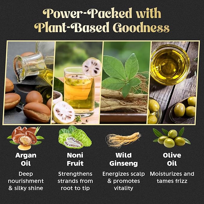 Herbishh Hair Color Shampoo for Gray Hair – Natural Hair Dye Shampoo – Colors Hair in Minutes – Lasts Up To 3-4 Weeks – 500ML – 3-In-1 Hair Color – Colors, Cleanses, and Conditions (Black)