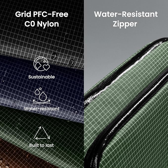 tomtoc Electronic Organizer Travel Case Performance, Water Resistant Dual Compartment Cable Organization Storage Bag for Charger, Cord, Phone, Hard Drive, Power Bank, Accessories Travel Essentials