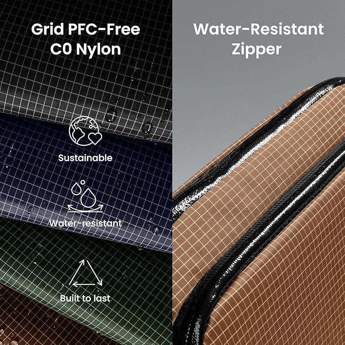 tomtoc Electronic Organizer Travel Case Performance, Water Resistant Dual Compartment Cable Organization Storage Bag for Charger, Cord, Phone, Hard Drive, Power Bank, Accessories Travel Essentials